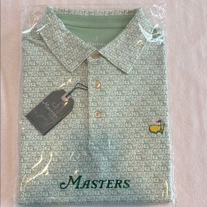 NWT: Masters Green Textured Polo Shirt with Iconic Logo